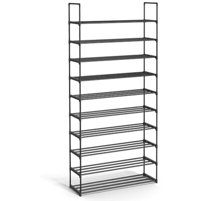 SONGMICS Schoenenrek met 10 niveaus, hoog schoenenrek, dun rek schoenen, schoenenopslag, van metaal, ruimtebesparend, kleedkamer, entree, 30 x 94 x 206 cm, zwart LSA10BK Porte-chaussures, Gain de Place, 94 x 30 x 206 cm, pour Entrée, Salon, Dressing, No SONGMICS Schoenenrek met 10 niveaus, hoog schoenenrek, dun rek schoenen, schoenenopslag, van metaal, ruimtebesparend, kleedkamer, entree, 30 x 94 x 206 cm, zwart LSA10BK Porte-chaussures, Gain de Place, 94 x 30 x 206 cm, pour Entrée, Salon, Dressing, No