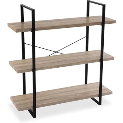 Versa Helsinki Extra woonkamerkast, opbergrek met 3 planken, afmetingen (H x B x B) 104 x 100 x 33 cm, hout en metaal, kleur bruin Versa Helsinki Extra woonkamerkast, opbergrek met 3 planken, afmetingen (H x B x B) 104 x 100 x 33 cm, hout en metaal, kleur bruin