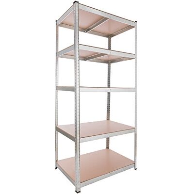 Arebos Rek voor zware lasten, 200 x 90 x 60 cm, belastbaar tot 875 kg, 5 MDF-platen, eenvoudige montage, opbergrek, kelderrek Arebos Rek voor zware lasten, 200 x 90 x 60 cm, belastbaar tot 875 kg, 5 MDF-platen, eenvoudige montage, opbergrek, kelderrek