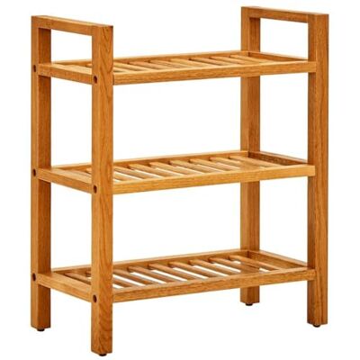 vidaXL Schoenenrek met 3 schappen 50x27x60 cm massief eikenhout vidaXL Schoenenrek met 3 schappen 50x27x60 cm massief eikenhout