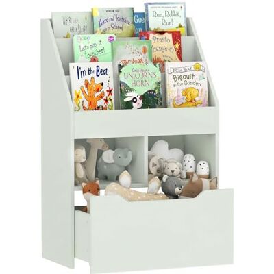 HOMCOM Boekenkast met meerdere opslag, 3 planken, 2 nissen, hout, lichtgroen HOMCOM Boekenkast met meerdere opslag, 3 planken, 2 nissen, hout, lichtgroen