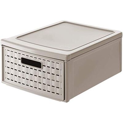 Rotho Country Ladebox 8,3 l met 1 lade van rotan, BPA-vrij, cappuccino, klein/8,3 l (35,0 x 26,0 x 14,5 cm) Rotho Country Ladebox 8,3 l met 1 lade van rotan, BPA-vrij, cappuccino, klein/8,3 l (35,0 x 26,0 x 14,5 cm)