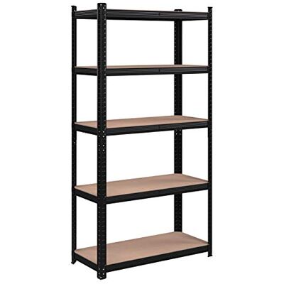 SONGMICS GLR040B01 Opbergrek met 5 niveaus, 40 x 90 x 180 cm, capaciteit 875 kg, verstelbare planken, industriële stijl, voor keuken, woonkamer, zwart SONGMICS GLR040B01 Opbergrek met 5 niveaus, 40 x 90 x 180 cm, capaciteit 875 kg, verstelbare planken, industriële stijl, voor keuken, woonkamer, zwart