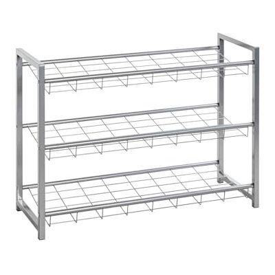 HAKU Aluminium metalen schoenenrek met 3 legplanken, afmetingen: B 80 x H 60 x D 30 cm, stijl: modern HAKU Aluminium metalen schoenenrek met 3 legplanken, afmetingen: B 80 x H 60 x D 30 cm, stijl: modern