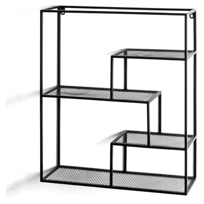 HAKU wandplank zwart, metaal Dim.: L 50 cm x H 60 cm x D 18 cm, Stijl: Modern HAKU wandplank zwart, metaal Dim.: L 50 cm x H 60 cm x D 18 cm, Stijl: Modern