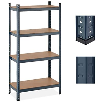 Relaxdays Rek met zware belasting, 4 niveaus, HLP 156 x 80 x 40 cm, belastbaar tot 280 kg, kelder, garage, metaal, antraciet Relaxdays Rek met zware belasting, 4 niveaus, HLP 156 x 80 x 40 cm, belastbaar tot 280 kg, kelder, garage, metaal, antraciet
