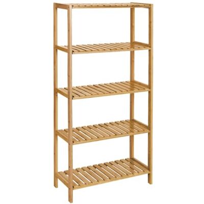 SONGMICS BCB35Y Badkamerrek met 5 niveaus, bamboe, 9 verstelbare hoogtes, multifunctioneel, voor woonkamer, hal, keuken, 60 x 26 x 130 cm SONGMICS BCB35Y Badkamerrek met 5 niveaus, bamboe, 9 verstelbare hoogtes, multifunctioneel, voor woonkamer, hal, keuken, 60 x 26 x 130 cm