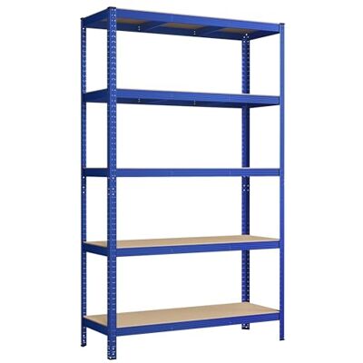 SONGMICS GLR060Q01 Rek voor zware spullen, 5 niveaus, stalen opbergkast, montage zonder gereedschap, garagerek, voor gereedschapskisten, capaciteit 750 kg, 60 x 120 x 200 cm, blauw SONGMICS GLR060Q01 Rek voor zware spullen, 5 niveaus, stalen opbergkast, montage zonder gereedschap, garagerek, voor gereedschapskisten, capaciteit 750 kg, 60 x 120 x 200 cm, blauw