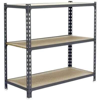 Simon Rack Maderclick Opbergrek met 3 niveaus van hout, 150 kg draagvermogen en buigpunt, 1000 x 800 x 300 mm, rek voor zware lasten, garagerek, grijs/hout Simon Rack Maderclick Opbergrek met 3 niveaus van hout, 150 kg draagvermogen en buigpunt, 1000 x 800 x 300 mm, rek voor zware lasten, garagerek, grijs/hout