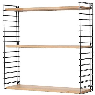 Metaltex TOMADO Libro Wandrek, verstelbaar, hout/zwart, 12 x 21 x 68 cm Metaltex TOMADO Libro Wandrek, verstelbaar, hout/zwart, 12 x 21 x 68 cm