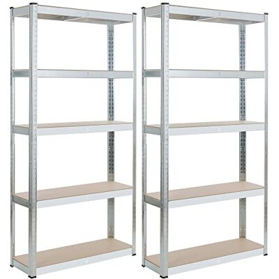 Arebos Rek robuuste opslag 875 kg 180 x 90 x 30 cm 5 planken verzinkt metaal en MDF Arebos Rek robuuste opslag 875 kg 180 x 90 x 30 cm 5 planken verzinkt metaal en MDF