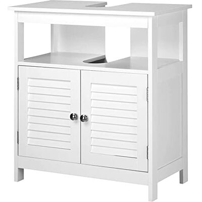 BAKAJI Kelderkast wastafel wastafel kast badkamer twee deuren dubbele opening plank modern design huis ruimtebesparend binnenplanken hout wit 60 x 30 x 60 cm BAKAJI Kelderkast wastafel wastafel kast badkamer twee deuren dubbele opening plank modern design huis ruimtebesparend binnenplanken hout wit 60 x 30 x 60 cm