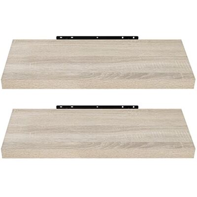 EUGAD 0091QJ-2 Set van 2 moderne houten wandplanken, 50 x 22,9 x 3,8 cm, Sonoma eiken EUGAD 0091QJ-2 Set van 2 moderne houten wandplanken, 50 x 22,9 x 3,8 cm, Sonoma eiken