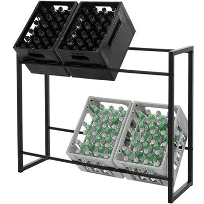 ML DESIGN modern living ML-Design Rek voor kratten, 6-8 kisten, 104 x 32 x 82,5 cm, staal, onafhankelijk, rek met poten voor drankkratten, flessenhouder, ideaal voor garage/kelder/winkel ML DESIGN modern living ML-Design Rek voor kratten, 6-8 kisten, 104 x 32 x 82,5 cm, staal, onafhankelijk, rek met poten voor drankkratten, flessenhouder, ideaal voor garage/kelder/winkel