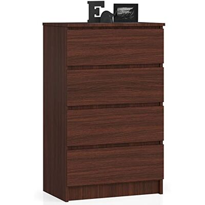 AKORD Commode met 4 laden, zijkast, hoog dressoir, modern dressoir voor woonkamer, eetkamer, slaapkamer, hal, badkamer, 60 x 99 x 40 cm AKORD Commode met 4 laden, zijkast, hoog dressoir, modern dressoir voor woonkamer, eetkamer, slaapkamer, hal, badkamer, 60 x 99 x 40 cm