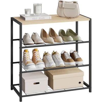WOLTU SR0087 Schoenenrek 3-laags voor ongeveer 9 paar schoenen,Plank voor badkameropslag in Spaanplaat en metaal WOLTU SR0087 Schoenenrek 3-laags voor ongeveer 9 paar schoenen,Plank voor badkameropslag in Spaanplaat en metaal