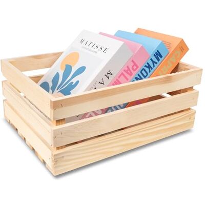Creative Houten kist natuurlijk 40 x 30 x 15 cm vintage opslag decoratieve houten kist Creative Houten kist natuurlijk 40 x 30 x 15 cm vintage opslag decoratieve houten kist