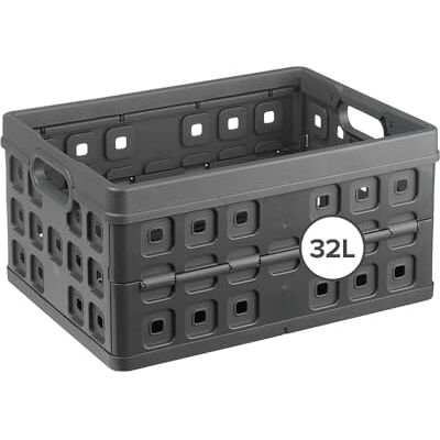 SUNWARE perfectly organised Sunware Square Opbergmand, 32 l, 49 x 36 x 24,5 cm, kunststof opbergdoos voor levensmiddelen, manden en opbergdozen, grijs SUNWARE perfectly organised Sunware Square Opbergmand, 32 l, 49 x 36 x 24,5 cm, kunststof opbergdoos voor levensmiddelen, manden en opbergdozen, grijs