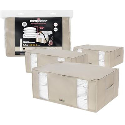 Compactor Set van 3 Vacuüm Opberghoezen, "2.0", Maat XXL, Beige, RAN8790 Compactor Set van 3 Vacuüm Opberghoezen, "2.0", Maat XXL, Beige, RAN8790