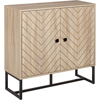 HOMCOM Dressoir voor woonkamer, kast, deuren, rek, verstelbaar, 108 x 40 x 80 cm, eiken HOMCOM Dressoir voor woonkamer, kast, deuren, rek, verstelbaar, 108 x 40 x 80 cm, eiken