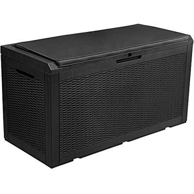YITAHOME Tuinopbergdoos, 380 l, grote waterdichte opbergdoos met deksel, afsluitbare terraskist voor tuingereedschap, kussens, zwembadbenodigdheden, 121 x 54 x 61 cm YITAHOME Tuinopbergdoos, 380 l, grote waterdichte opbergdoos met deksel, afsluitbare terraskist voor tuingereedschap, kussens, zwembadbenodigdheden, 121 x 54 x 61 cm
