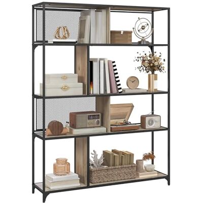 HOMCOM Boekenkast, opbergrek met 5 niveaus, schuifdeuren van mesh, stalen frame, industriële stijl, voor woonkamer, slaapkamer, keuken, 120 x 30 x 161 cm, grijs en zwart HOMCOM Boekenkast, opbergrek met 5 niveaus, schuifdeuren van mesh, stalen frame, industriële stijl, voor woonkamer, slaapkamer, keuken, 120 x 30 x 161 cm, grijs en zwart