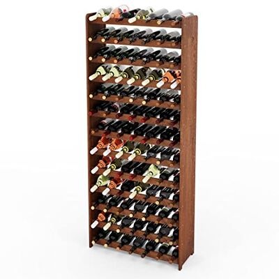 Lenmar RW-serie Wijnrek van hout voor flessen, antraciet, bruin, naturel, RW-3, 13-15 lagen, voor 91-135 flessen Lenmar RW-serie Wijnrek van hout voor flessen, antraciet, bruin, naturel, RW-3, 13-15 lagen, voor 91-135 flessen