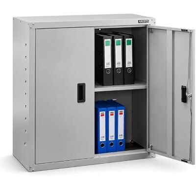 Arebos Stalen opbergkast, in hoogte verstelbaar rek, 90 x 90 x 40 cm, zilver Arebos Stalen opbergkast, in hoogte verstelbaar rek, 90 x 90 x 40 cm, zilver