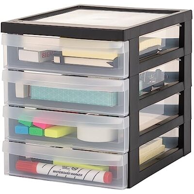 Iris Ohyama , Opbergtoren, kunststof, 4 kleine laden, zwart, gemakkelijk te openen, A5-formaat, meubels, organizer, benodigdheden, voor kantoor, schoolbenodigdheden, schrijfwaren, BPA-vrij, DC-A5 Iris Ohyama , Opbergtoren, kunststof, 4 kleine laden, zwart, gemakkelijk te openen, A5-formaat, meubels, organizer, benodigdheden, voor kantoor, schoolbenodigdheden, schrijfwaren, BPA-vrij, DC-A5
