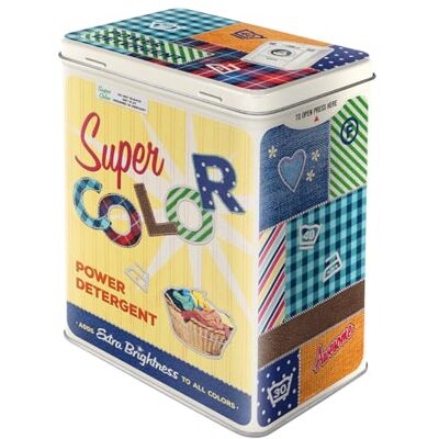 ART Retro voorraaddoos L, 3 liter, Super Color Detergent cadeau-idee voor thuis, grote metalen container, vintage design ART Retro voorraaddoos L, 3 liter, Super Color Detergent cadeau-idee voor thuis, grote metalen container, vintage design