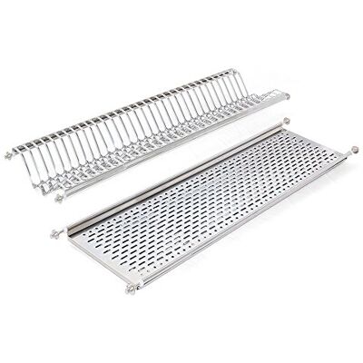 Emuca Hangend afdruiprek voor borden en glazen, breedte 90 cm, binnenbreedte module 835 870 mm, roestvrij staal Emuca Hangend afdruiprek voor borden en glazen, breedte 90 cm, binnenbreedte module 835 870 mm, roestvrij staal