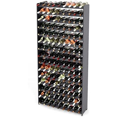 Lenmar RW RW RW-3-135 Wijnrek van hout, 198 x 92 x 26,5 cm, 16-zits, voor 135 flessen, antraciet Lenmar RW RW RW-3-135 Wijnrek van hout, 198 x 92 x 26,5 cm, 16-zits, voor 135 flessen, antraciet