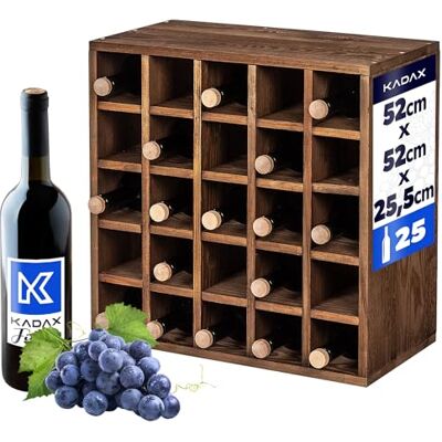 KADAX Wijnrek van hout, 52 x 25,5 x 52 cm, stapelbaar, flessenrek, rustieke natuurlijke kast, ruimtebesparend, gemaakt in de EU, eenvoudige montage KADAX Wijnrek van hout, 52 x 25,5 x 52 cm, stapelbaar, flessenrek, rustieke natuurlijke kast, ruimtebesparend, gemaakt in de EU, eenvoudige montage