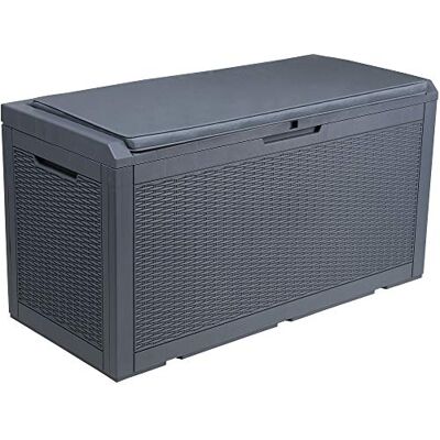 YITAHOME Grote tuinopbergdoos, 380 l, waterdichte opbergdoos met deksel, afsluitbare terraskist voor tuingereedschap, kussens, zwembadbenodigdheden, 121 x 54 x 61 cm YITAHOME Grote tuinopbergdoos, 380 l, waterdichte opbergdoos met deksel, afsluitbare terraskist voor tuingereedschap, kussens, zwembadbenodigdheden, 121 x 54 x 61 cm