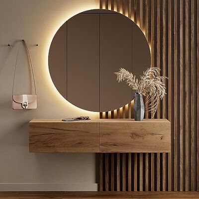 Planetmöbel Gangkast 1 x 140 cm Gouden eiken Compacte kledingkast Met klep voor opslag Vloer- en gang meubel, hangend of staand Planetmöbel Gangkast 1 x 140 cm Gouden eiken Compacte kledingkast Met klep voor opslag Vloer- en gang meubel, hangend of staand