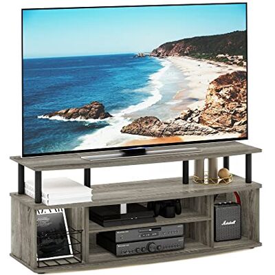Furinno JAYA TV-kast, groot entertainmentcentrum, tv-console voor tv tot 55 inch, voor woonkamer, slaapkamer, Frans eiken Furinno JAYA TV-kast, groot entertainmentcentrum, tv-console voor tv tot 55 inch, voor woonkamer, slaapkamer, Frans eiken