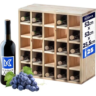 KADAX Houten wijnflessenrek, rustiek en ruimtebesparend rek voor veel flessen KADAX Houten wijnflessenrek, rustiek en ruimtebesparend rek voor veel flessen