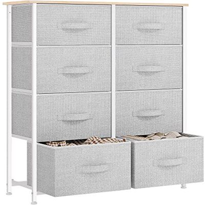 YITAHOME Commode met 8 laden, commode voor slaapkamer, volwassenen, van stof, opbergmeubel voor slaapkamer, stabiel frame van metaal, commode voor kinderkamer voor kast YITAHOME Commode met 8 laden, commode voor slaapkamer, volwassenen, van stof, opbergmeubel voor slaapkamer, stabiel frame van metaal, commode voor kinderkamer voor kast