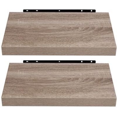 EUGAD 0114QJ-2 Set van 2 moderne houten wandplanken, 40 x 22,9 x 3,8 cm, geel eiken EUGAD 0114QJ-2 Set van 2 moderne houten wandplanken, 40 x 22,9 x 3,8 cm, geel eiken