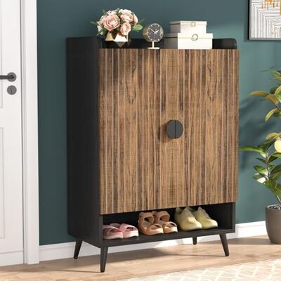 Tribesigns Schoenenkast met deuren, 7 niveaus, met verstelbare planken, organizer voor schoenen van hout, voor entree, hal, kast Tribesigns Schoenenkast met deuren, 7 niveaus, met verstelbare planken, organizer voor schoenen van hout, voor entree, hal, kast