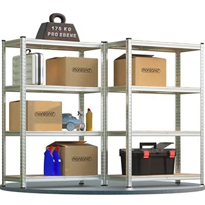 Monzana ® Set van 2 zware rekken 160 x 90 x 40 cm belastbaar tot 700 kg 4 MDF-platen In elkaar grijpend opbergrek Werkplaatsrek Monzana ® Set van 2 zware rekken 160 x 90 x 40 cm belastbaar tot 700 kg 4 MDF-platen In elkaar grijpend opbergrek Werkplaatsrek