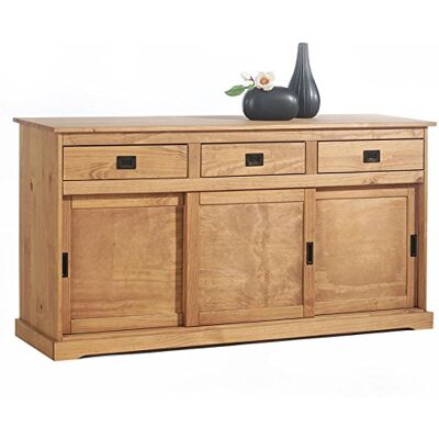 IDIMEX Sideboard Savona commode met 3 deuren en 3 laden van massief hout, eikenhout, buffet, servieskast van massief hout IDIMEX Sideboard Savona commode met 3 deuren en 3 laden van massief hout, eikenhout, buffet, servieskast van massief hout