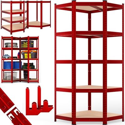 Monzana Metalen hoekrek Garage 180 x 70 x 40 cm, 875 kg, 5 planken, kelder, planken, plankhoek, ruimtebesparend, mobiel metaal, Monzana Metalen hoekrek Garage 180 x 70 x 40 cm, 875 kg, 5 planken, kelder, planken, plankhoek, ruimtebesparend, mobiel metaal,