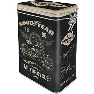 ART Goodyear Retro koffiebox, 1,3 liter, motorfiets, cadeau-idee voor motorfans, officieel gelicentieerd product (OLP), container met aromadeksel, vintage design ART Goodyear Retro koffiebox, 1,3 liter, motorfiets, cadeau-idee voor motorfans, officieel gelicentieerd product (OLP), container met aromadeksel, vintage design