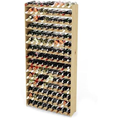 Lenmar RW-serie Wijnrek van hout voor flessen, antraciet, bruin, naturel, RW-3, 13-15 lagen, voor 91-135 Lenmar RW-serie Wijnrek van hout voor flessen, antraciet, bruin, naturel, RW-3, 13-15 lagen, voor 91-135