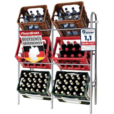 Floordirekt Rek voor drankkratten voor 3 of 6 kratten, flessenrek, rek voor drankkratten met wandbevestiging (96 x 32,5 x 115,5 cm, voor 6 kisten) Rocket Floordirekt Rek voor drankkratten voor 3 of 6 kratten, flessenrek, rek voor drankkratten met wandbevestiging (96 x 32,5 x 115,5 cm, voor 6 kisten) Rocket