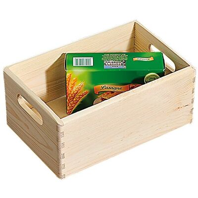 Kesper Multifunctionele kist van FSC®-gecertificeerd grenen, 30 x 20 x 14 cm, robuust, stapelbaar, met draaggrepen, 69400, bruin Kesper Multifunctionele kist van FSC®-gecertificeerd grenen, 30 x 20 x 14 cm, robuust, stapelbaar, met draaggrepen, 69400, bruin