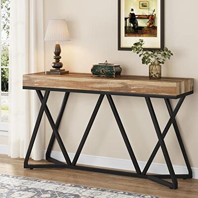 Tribesigns Consoletafel 140 cm van hout met unieke metalen basis Tribesigns Consoletafel 140 cm van hout met unieke metalen basis