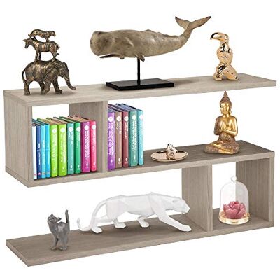 BAKAJI Bassa boekenkast met 5 planken, melamine hout, modern design, voor woonkamer, huis of kantoor, afmetingen 80 x 20 x 50,5 cm (beige) BAKAJI Bassa boekenkast met 5 planken, melamine hout, modern design, voor woonkamer, huis of kantoor, afmetingen 80 x 20 x 50,5 cm (beige)