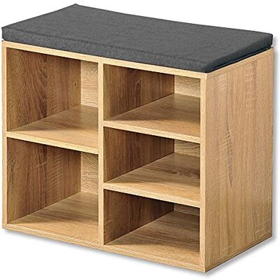 Kesper Schoenenkast met zitkussen, 51,5 x 29,5 x 48 cm, hout, natuur, één maat Kesper Schoenenkast met zitkussen, 51,5 x 29,5 x 48 cm, hout, natuur, één maat